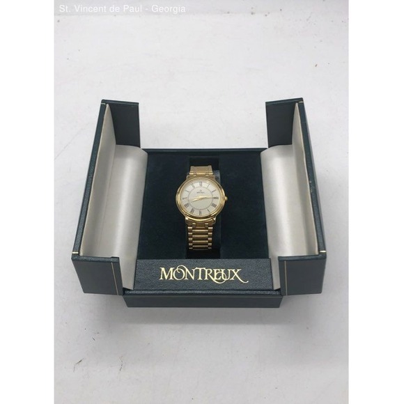 New Vintage Jostens Montreux Medallion Men's Wrist Watch W/ Box Untested Great
